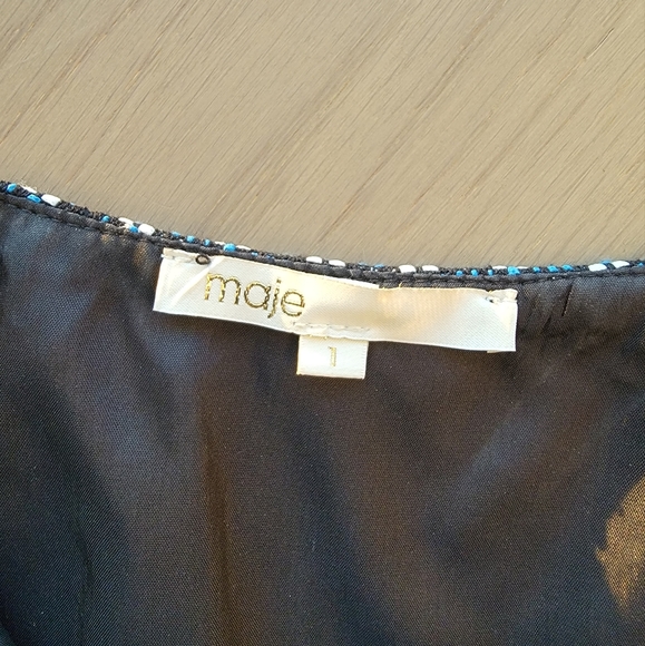 🌟 HOST PICK Maje blue jacquard dress Size 1 - Picture 6 of 13